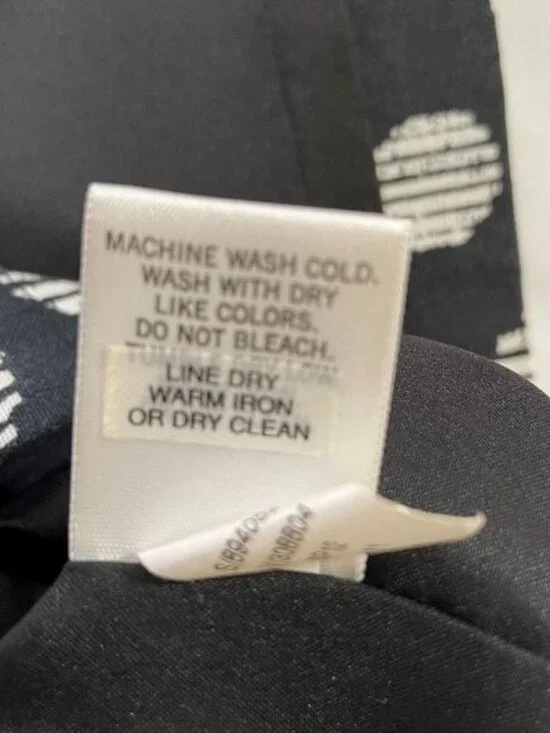 Banana Republic Linen Cotton Pencil Skirt Black White Polka Dots Size 12 - Picture 8 of 8